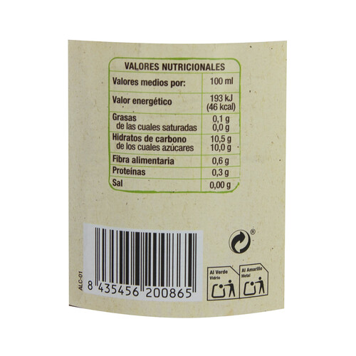 ALCAMPO ECOLÓGICO Zumo de melocotón ALCAMPO ECOLÓGICO 1 l.