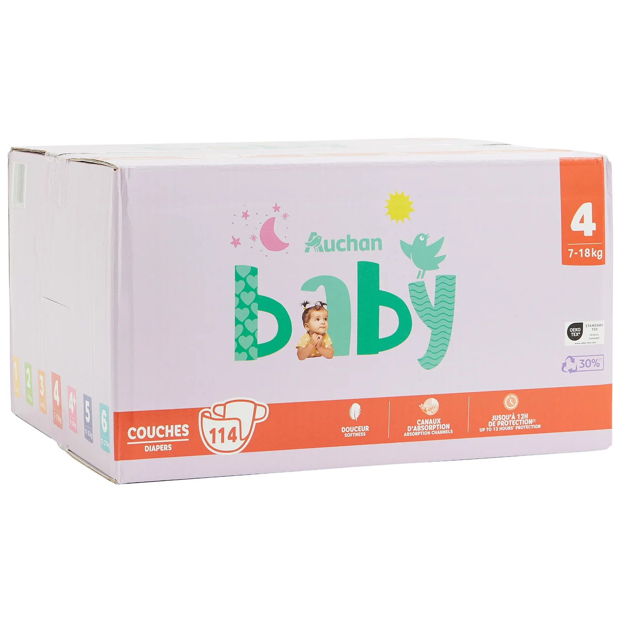 PRODUCTO ALCAMPO Baby Pañales talla 4 (7-18 kg) 114 uds.