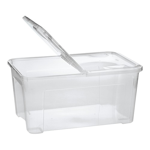 Caja 43l para almacenaje transparente con apertura butterfly, ACTUEL