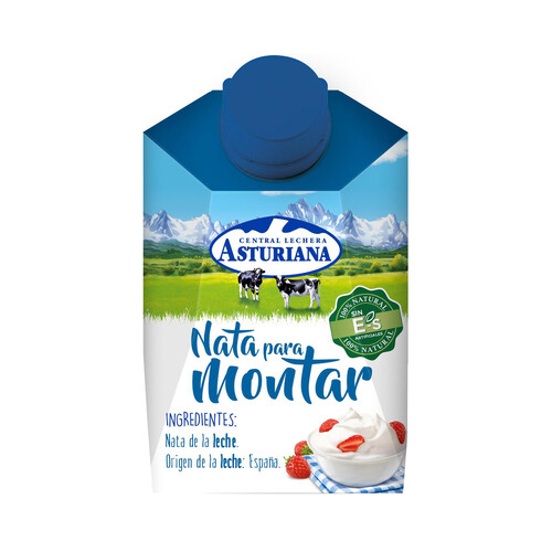 Nata líquida (38 % de materia grasa y 100% natural) para montar CENTRAL LECHERA ASTURIANA 200 ml.