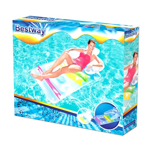 Colchoneta hinchable de PVC transparente, con respaldo, reposabrazos y reposacabezas EURASPA.