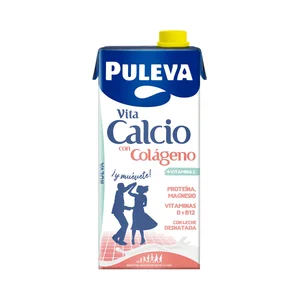 PULEVA Vita Calcio Preparado lácteo desnatado con calcio y colágeno 1 l.
