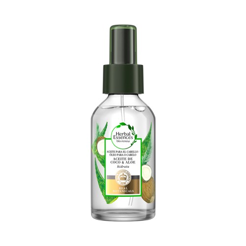 HERBAL ESSENCES Aceite capilar de coco y aloe vea con acción hidratante HERBAL ESSENCES Bio:renew 100 ml.