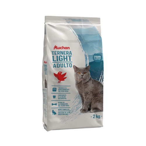 PRODUCTO ALCAMPO Alimento completo light para gatos adultos a base de ternera 2 kg