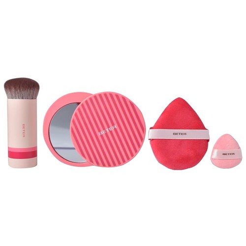 BETE Le trio d´essentiels plaisirs collection Estuche con espejo de bolso, brocha kabuki y 2 aplicadores de polvos.