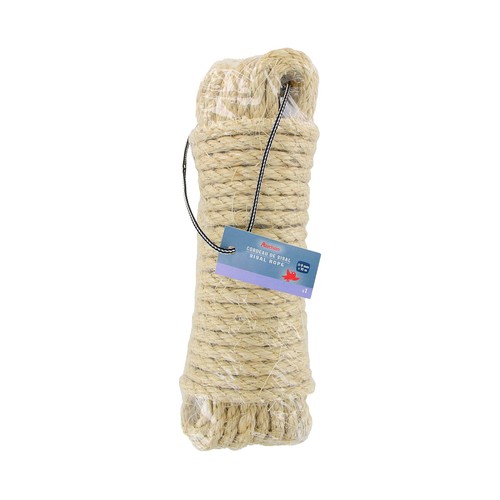 Cuerda de cáñamo trenzado 8mm x 10m, AUCHAN