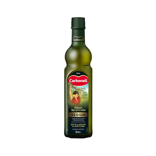 CARBONELL GRAN SELECCION  Aceite de oliva virgen extra Regium botella de cristal de 750 ml.