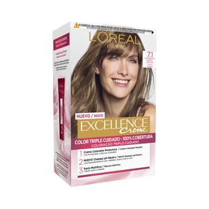L´ORÉAL PARIS Excellence creme Tinte de pelo permanente tono 7.1 Rubio ceniza.