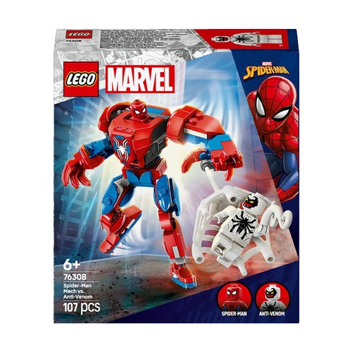 LEGO Marvel Armadura Robótica de Spider-Man vs. el Anti-Venom 76308, 107 piezas, +6 años.
