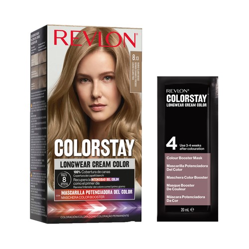 REVLON Colorstay Coloración permanente tono 8.13 Rubio claro beige.
