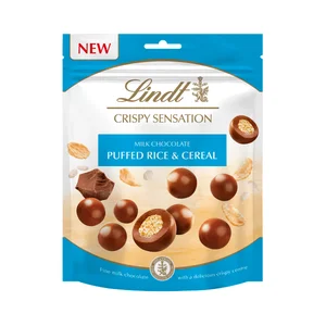 LINDT Crispy Sensation Bolas de chocolate con leche y cereales 140 g.