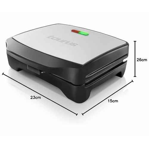 Sandwichera Grill TAURUS Miami Premium, 900W, 3 placas intercambiables.