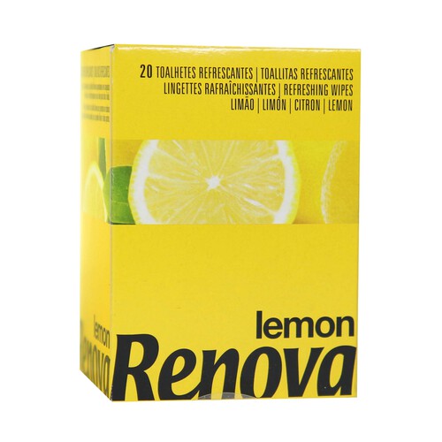 RENOVA Toallitas húmedas refrescantes con perfume de limón RENOVA 20 uds.