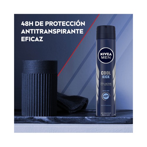 NIVEA Men cool kick Desodorante en spray para hombre anti-transpirante hasta 72 horas 200 ml.