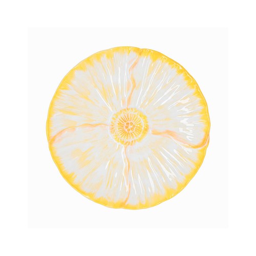 Plato Flor Amarillo 21Cm Porcelana Silvestre. BIDASOA