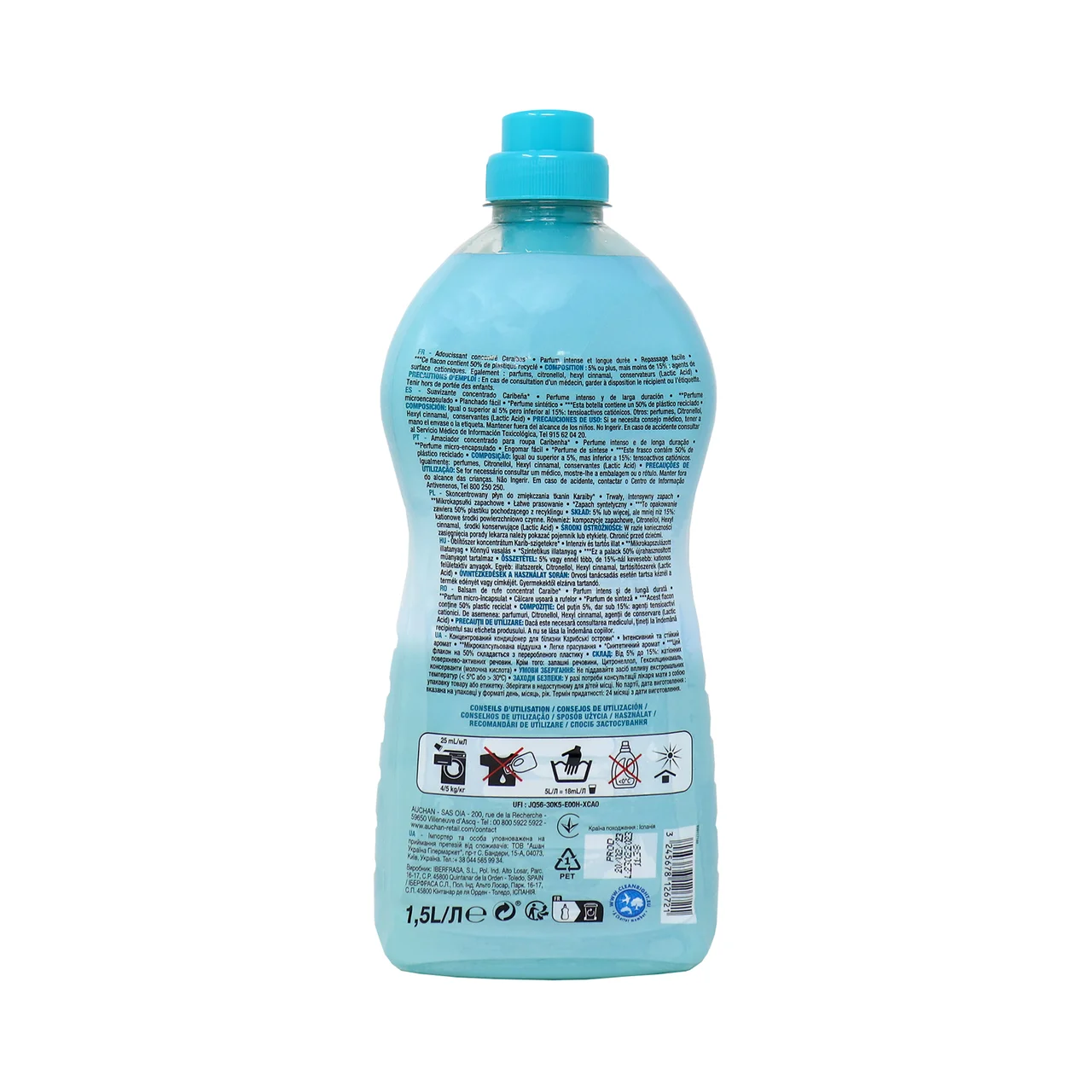 PRODUCTO ALCAMPO Suavizante concentrado Caribe 60 dosis 1,5 l.