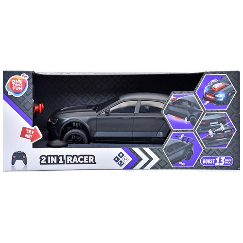 Coche radiocontrol Transformable 2 en 1 Racer con luz y sonido +5 Años ONE, TWO FUN