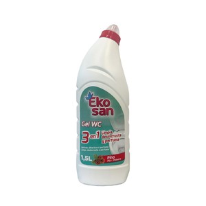 EKOSAN Gel para el WC con aroma a pino, 3 en 1, limpia, desincrusta y perfuma, 1,5 l.