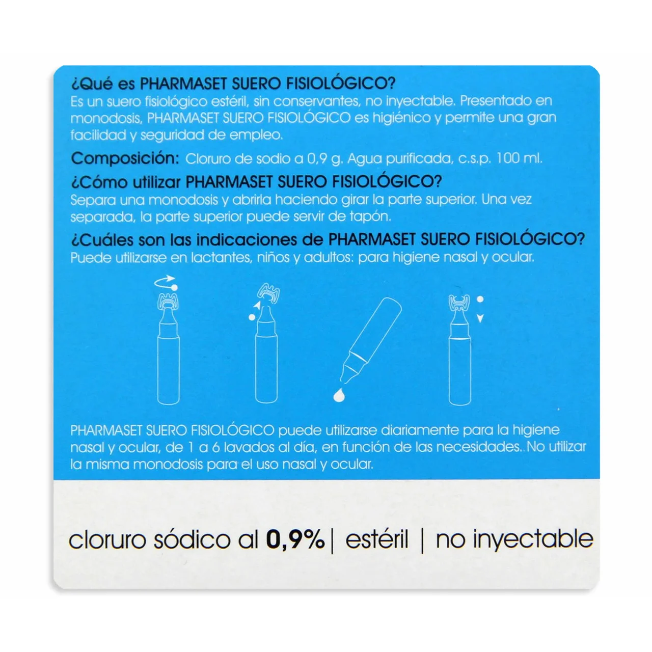 PHARMASET Solución para la limpieza nasal y oftalmológica PHARMASET 30 x 5 ml.