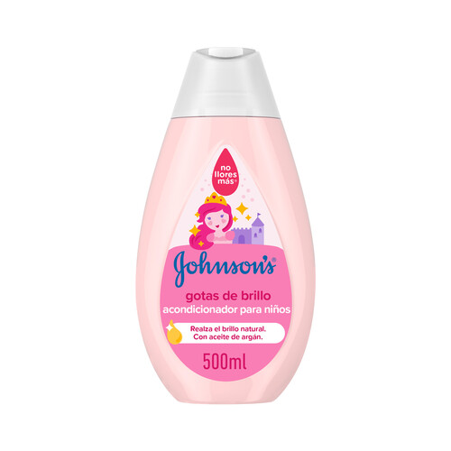 JOHNSON'S Acondicionador para niños que realza el brillo natural del cabello JOHNSON´S Gotas de brillo 500 ml.
