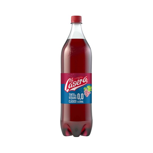 Tinto de verano original, con gaseosa La casera y 0,0% alcohol LA CASERA botella de 1,5 l.