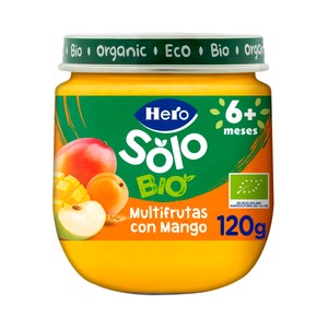 Imagen de HERO Solo bio Tarrito de multifrutas con mango ecológicas, a partir 6 meses 120 g.