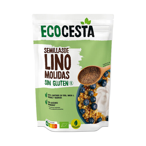 ECOCESTA Semillas de lino ecológicas, molidas y sin gluten 200 g.