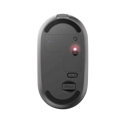 Ratón inalámbrico recargable TRUST Puck negro, ultrafino, silencioso, carga cable Usb..