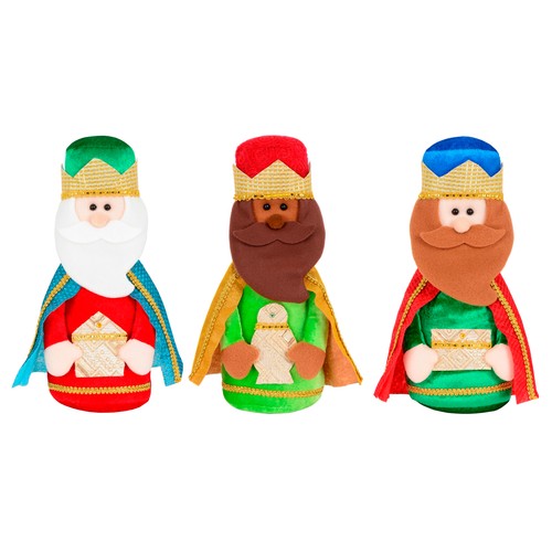 Figura Rey Mago Textil 31cm decoración de Navidad modelos surtidos, TARBESEO
