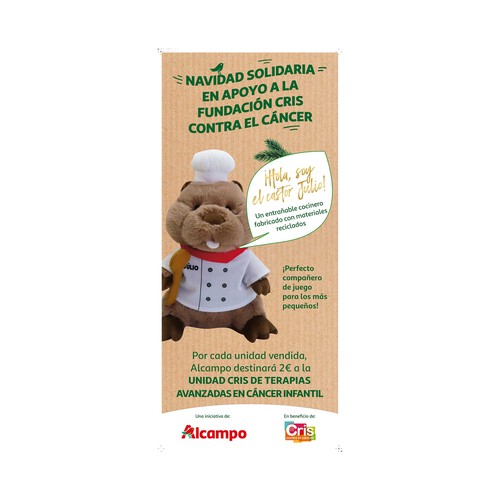 Peluche solidario Julio El Chef 28cm ONE TWO FUN ALCAMPO