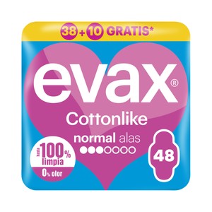 Imagen de EVAX Cottonlike Compresas normal con alas 48 uds.