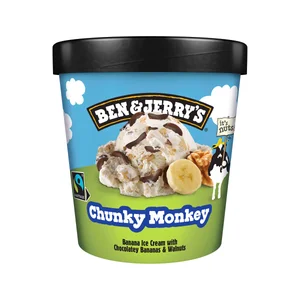 BEN & JERRY"S Tarrina de helado de plátano con trozos de chocolate y nueces 465 ml.