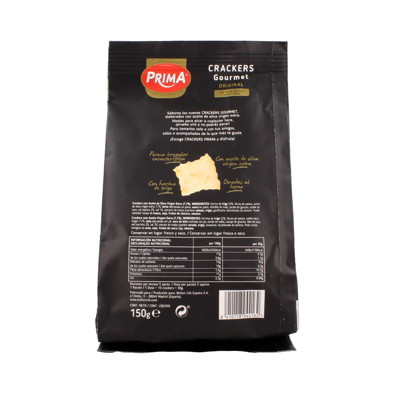 Gourmet Crackers original con aceite de oliva 150 g.