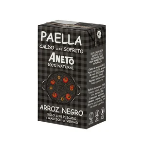 ANETO Caldo de arroz negro 100% natural con sofrito brik de 1 l.