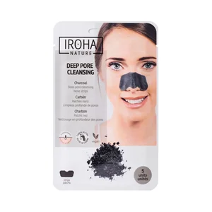 IROHA NATURE Parches de nariz con carbón activo para la limpieza profunda de poros 5 uds.