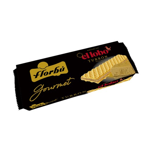 FLORBÚ Gourmet Galletas de barquillo rellenas de turrón 135 g.