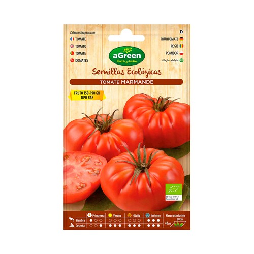 Semillas ecológicas para sembrar tomates de la variedad Marmande HA-HUERTO Y JARDÍN 0.25 gramos.