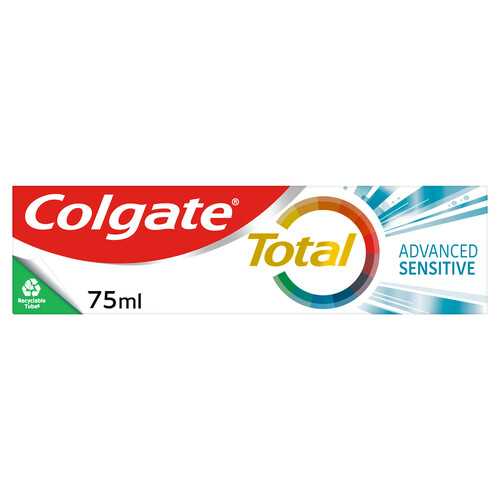 COLGATE Pasta de dientes con flúor, textura gel y 24 horas de protección COLGATE Total advanced sensitive 75 ml.