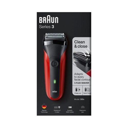 BRAUN Series 3 300S, sin cable, uso en seco.