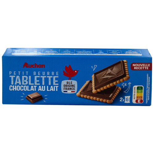 Galletas de mantequilla con tableta de chocolate con leche PRODUCTO ALCAMPO 150 g.