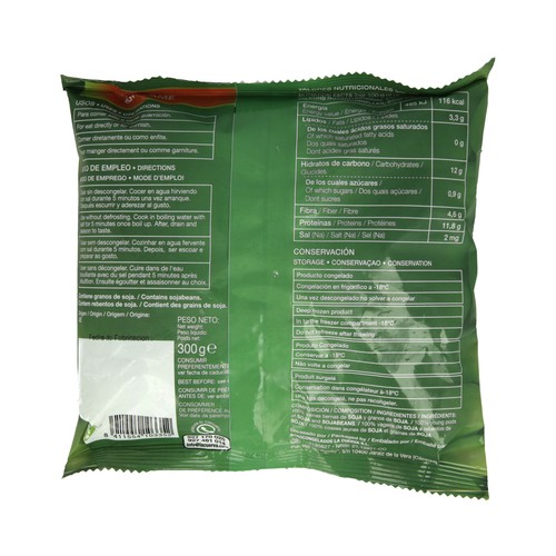 LA CUERVA Edamame ultracongelado sin conservantes ni colorantes 300 g.