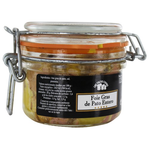 LES TROIS CHEFS Foie Gras de pato entero 125 g.