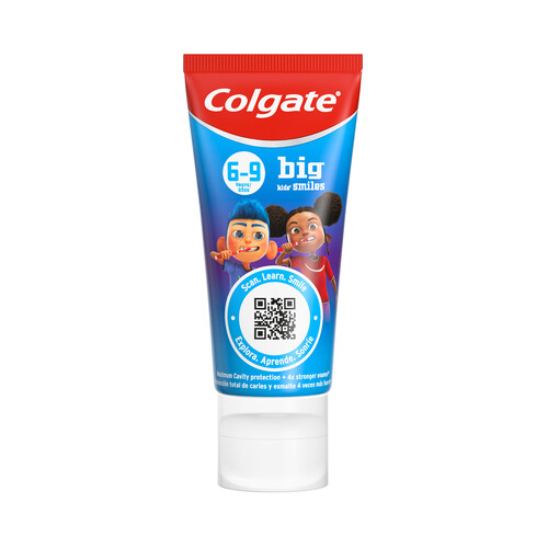 COLGATE Pasta de dientes infantil con protección anti caries, para niños de más de 6 años 50 ml.