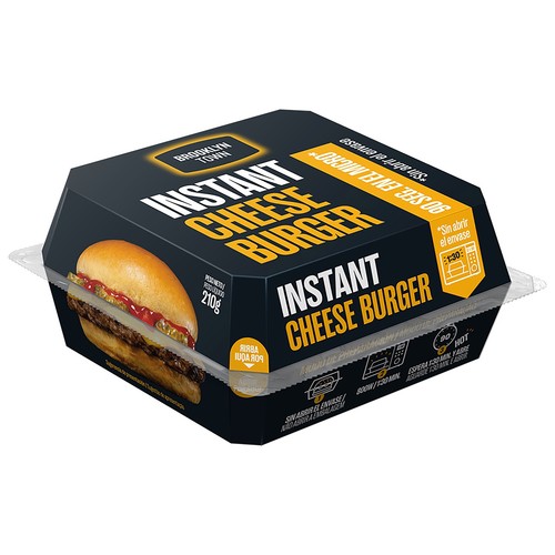 BROOKLYN TOWN Instant Cheese burger con un 92% carne de vacuno 210 g.