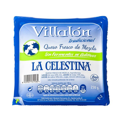 VILLALÓN Queso fresco La Celestina VILLALÓN 250 g.