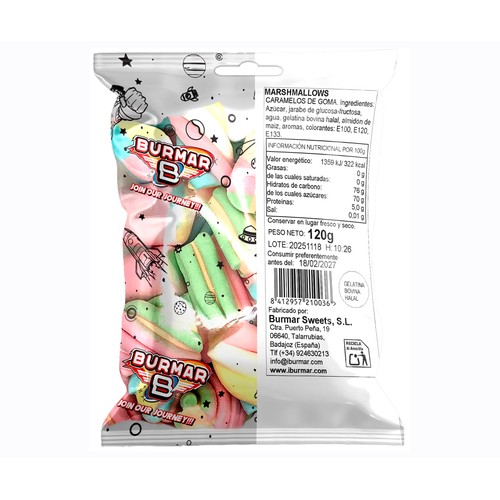 BURMAR Gominolas de esponjas 120 g.