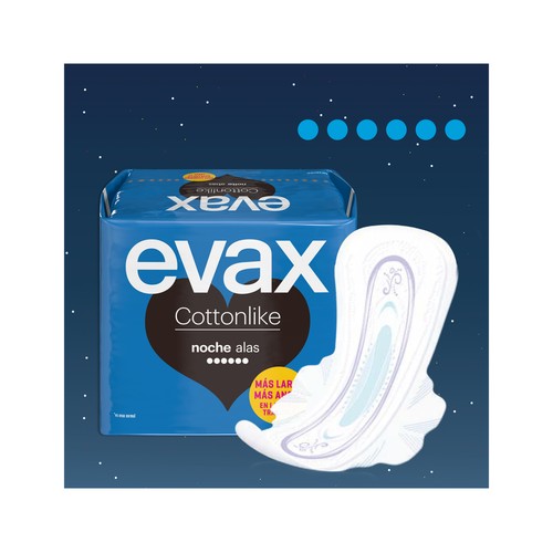 EVAX Compresas de noche con alas EVAX Cottonlike 18 uds.
