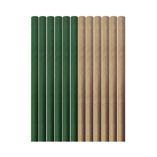 Set de 50 pajitas de papel de colores surtidos, 7x1,45mm. VAJILLA DESECHABLE.