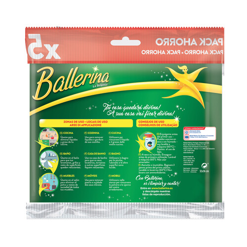 BALLERINA Bayetas microfibras BALLERINA 5 uds.