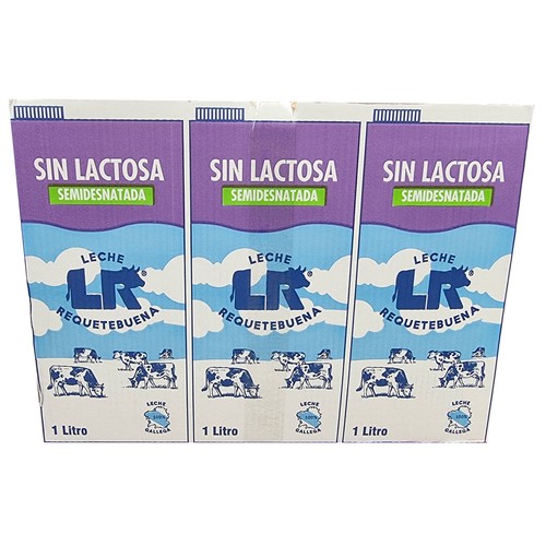 L.R. Leche semidesnatada de vaca, sin lactosa 6x 1l.